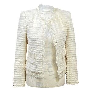 L'AGENCE White Textured Women's Blazer Sz 8 Brand New